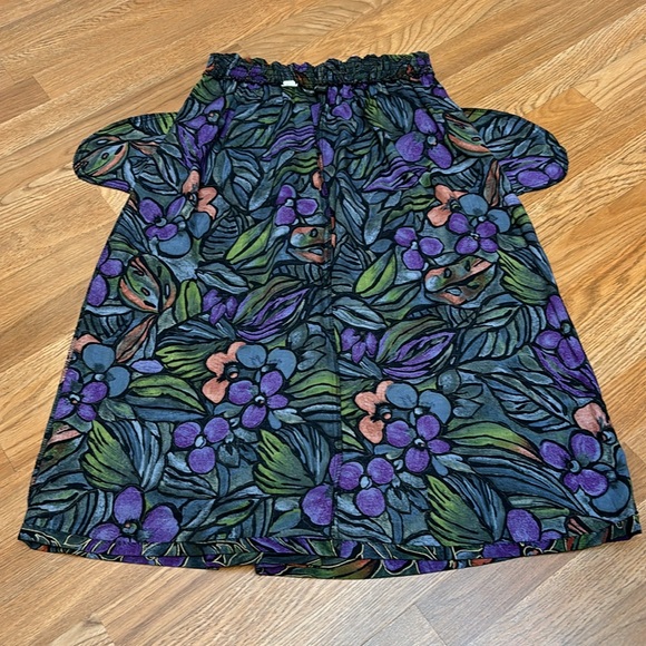 Vintage 1980’s In Group Ltd, green/purple floral boho style midi skirt. Size 4. - Picture 16 of 17